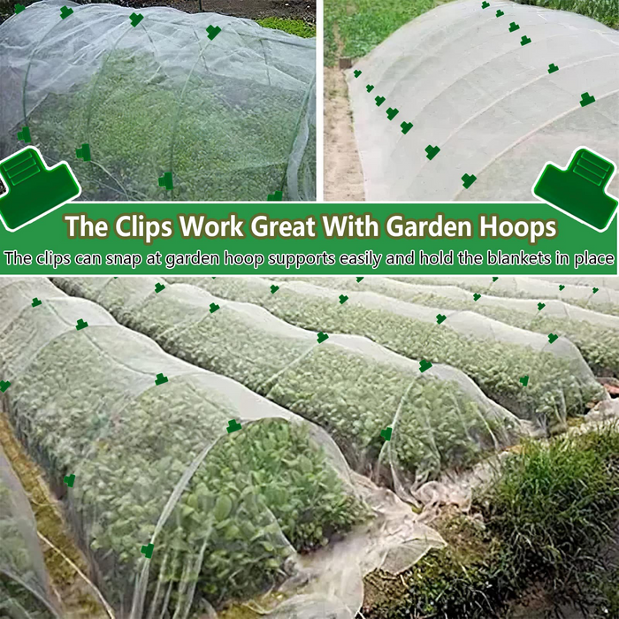 YOHIA Garden Mesh Netting Kit,10x30ft Plant Cover Fine Mesh Netting with 6pcs Garden Hoops & 12 Clips,Bird Netting for Garden Protection for Fruit Vegetable Flowers Greenhouse Crop Net Row Covers