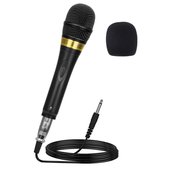 AK-W Pro Vocal Dynamic Karaoke Microphone with XLR to 6.35mm Cable for Audio Connection, Professional Handheld Mic with 13ft Wire for Stage Karaoke Singing Recording Speech Wedding Indoor Outdoor