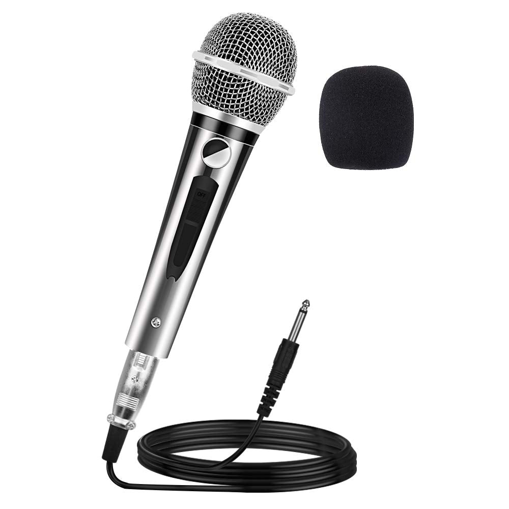  PKOJIN Dynamic Karaoke Microphone for Singing, Vocal Wired  Microphone for Karaoke, Handheld Mic with 10 Ft Cable, Mics for Speaker  with ON/Off Switch : Musical Instruments