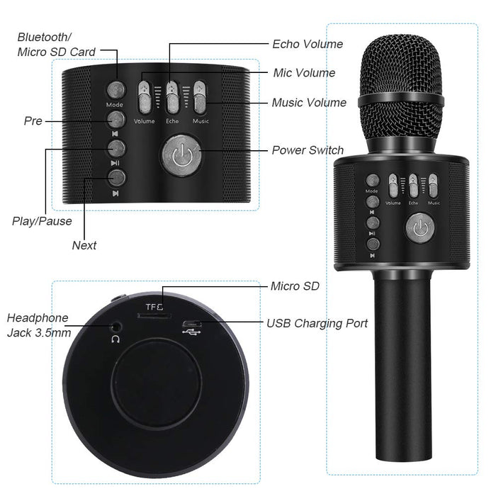 Ankuka Bluetooth Karaoke Microphone, 3 in 1 Multi-Function Handheld Wi —  Ankuka Inc