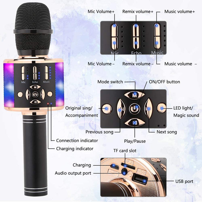 Microphone Karaoké, Ankuka Micro Sans Fil Bluetooth 4.1 Compatible