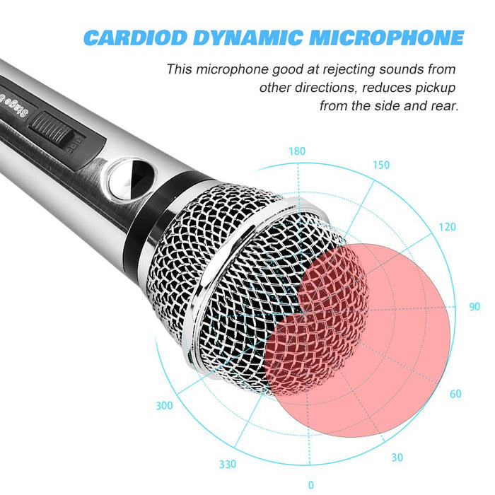 AK-W Wired Dynamic Karaoke Microphones, Professional Handheld Vocal Mic with 13ft 6.35mm XLR Audio Cable Compatible with Karaoke Machine/Speaker/Amp/Mixer for Singing, Speech, Wedding, Stage