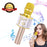 Ankuka Bluetooth Karaoke Microphone, 3 in 1 Multi-Function Handheld Wireless Karaoke Machine for Kids, Portable Mic Speaker Home, Party Singing Compatible with iPhone/Android/PC (Light Gold)