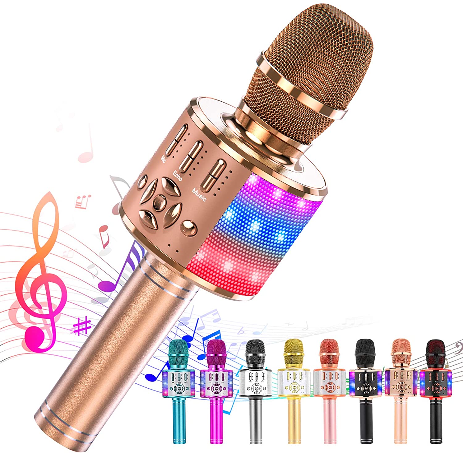 Rose Gold Microphone For Karaoke Machine